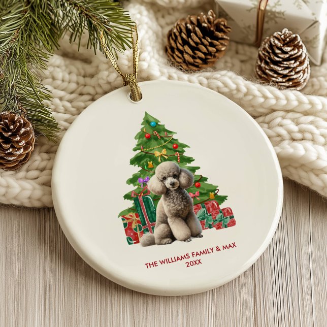 Poodle Dog Personalisiert Weihnachten Keramik Ornament (Von Creator hochgeladen)