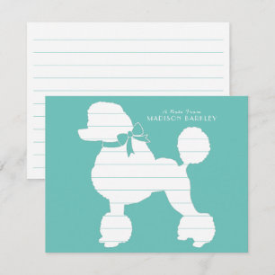 Poodle Dog Puppy French Dankeskarte