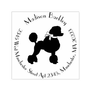 Poodle Dog Puppy French Permastempel