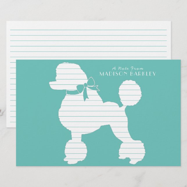 Poodle Dog Puppy French Silhouette Briefpapier (Vorne/Hinten)