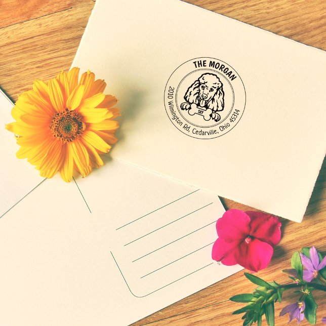 Poodle Dog Rücksendeadresse Gummistempel (Von Creator hochgeladen)