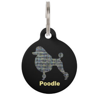 Poodle Dog Silhouette Grid ID Haustiermarke