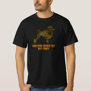 Poodle Dog Silhouette Spaß Orange Halloween T-Shirt