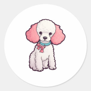 Poodle Dog Super Niedlich Runder Aufkleber
