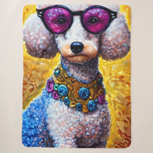 Poodle Dog Tragen einer überzogenen Brille Sherpadecke