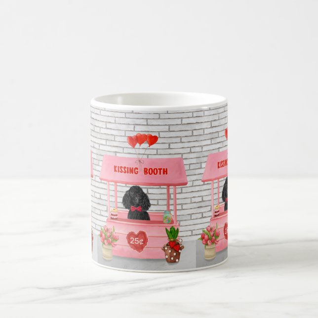 Poodle Dog Valentine's Day Kissing Booth Kaffeetasse (Mittel)