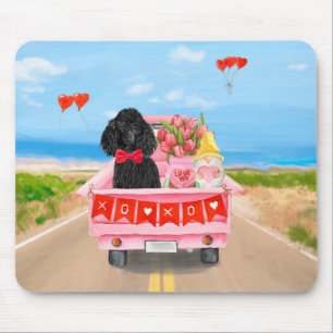 Poodle Dog Valentine's Day Lkw Herz Mousepad
