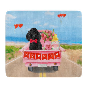 Poodle Dog Valentine's Day Lkw Herz Schneidebrett