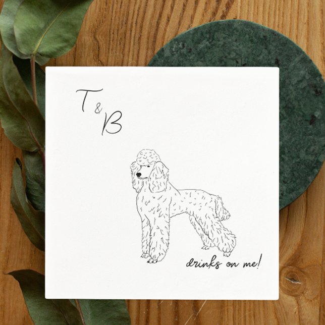 Poodle Dog Wedding Cocktail Napkins Serviette (Von Creator hochgeladen)