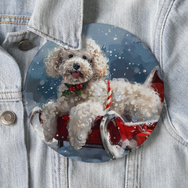 Poodle Dog Weihnachtsfest Button (Beispiel)