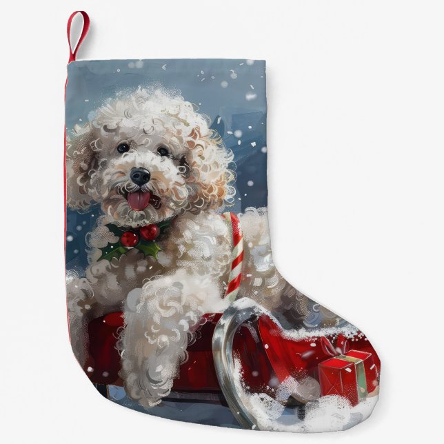 Poodle Dog Weihnachtsfest Kleiner Weihnachtsstrumpf (Vorderseite)