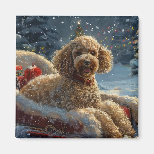 Poodle Dog Weihnachtsfest Magnet (Vorne)
