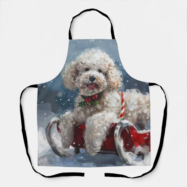 Poodle Dog Weihnachtsfest Schürze (Vorderseite)