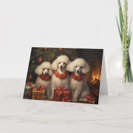 Poodle Dog Weihnachtskarte Dankeskarte