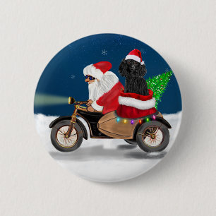 Poodle Dog Weihnachtsmann  Button