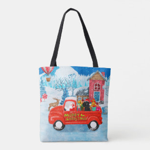 Poodle Dog Weihnachtswagen Schnee Tasche