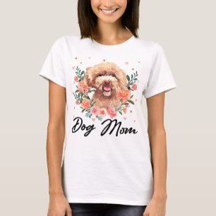 Poodle Dog Womens Niedlich Poodle Mama Blume Hund  T-Shirt