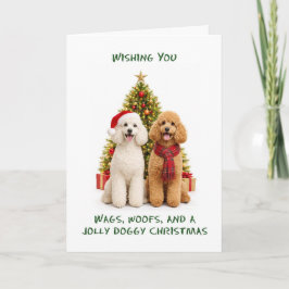 Poodle Dogs Christmas Feiertagskarte