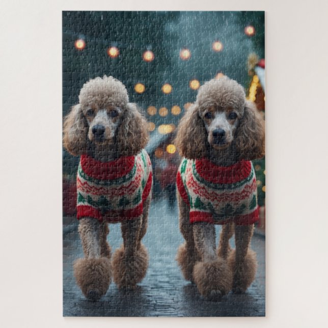 Poodle Dogs Christmas Snow Holiday  (Vertikal)