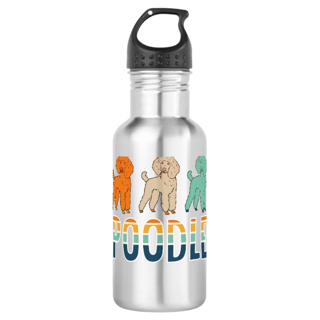 Poodle Edelstahlflasche (Vorderseite)