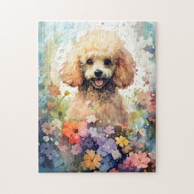 Poodle farbige Aquarellbilder (Vertikal)