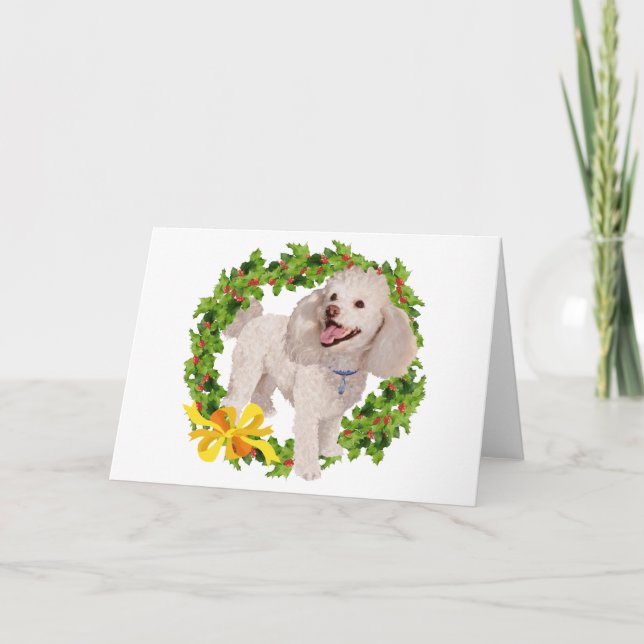 Poodle Feiertagskarte (Vorderseite)