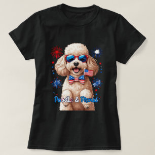 Poodle & Fier - T-shirt 4 juillet chien