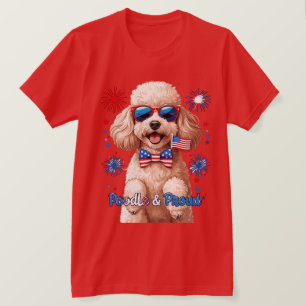 Poodle & Fier - T-shirt 4 juillet chien