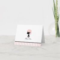 Poodle Français Personnalisé Plié Merci Cartes
