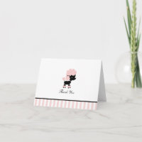 Poodle Français Personnalisé Plié Merci Cartes