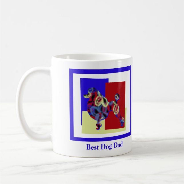 Poodle French Cut Hund Silhouette TRBY Vatertag Kaffeetasse (Links)