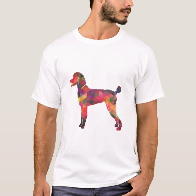 Poodle Geo Silhouette Multi T-Shirt (Vorderseite)