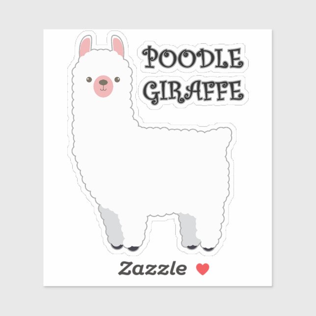 Poodle Giraffe Sticker (Blatt)