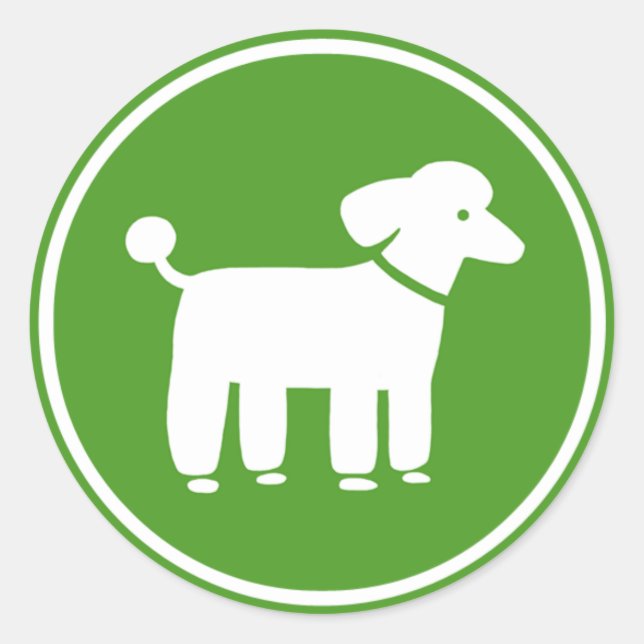 Poodle Graphic (grün) Runder Aufkleber (Vorderseite)