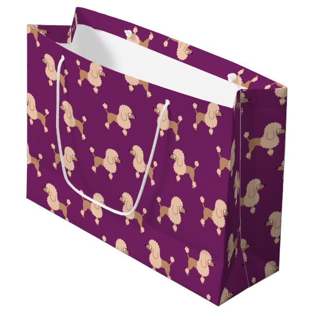 Poodle Große Geschenktasche Große Geschenktüte (Vorderseite Schrägansicht)