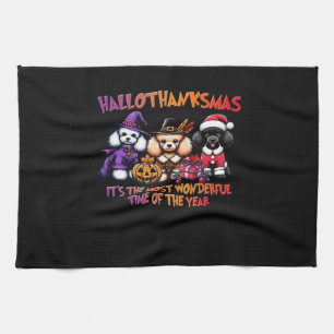 Poodle Halloween Erntedank Weihnachtsklassiker T- Geschirrtuch