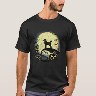 Poodle Halloween Spooky Moon T-Shirt Hund Lover Po