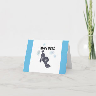 Poodle Happy vibes note carte vide à l'intérieur