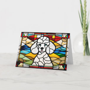 Poodle-Hartglas-2-Karte Karte