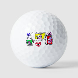 Poodle heart golfball