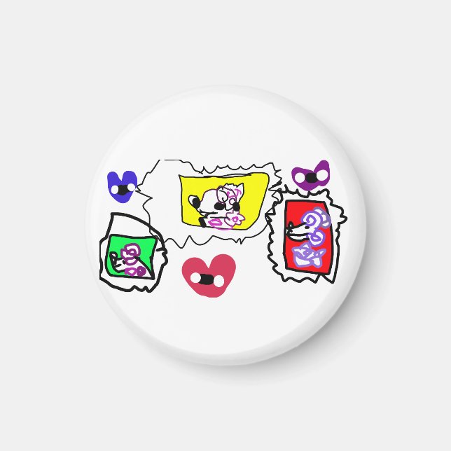 Poodle heart  magnet (Vorne)