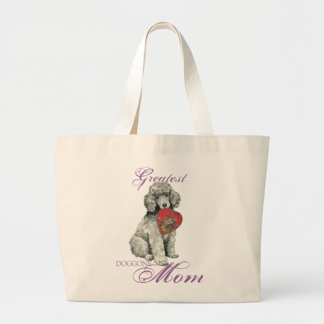 Poodle Heart Mama Jumbo Stoffbeutel (Vorne)