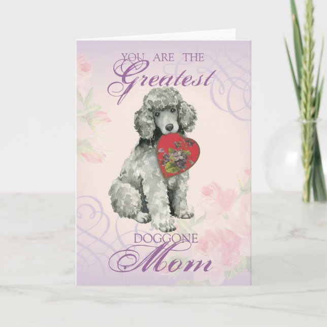 Poodle Heart Mama Karte (Vorderseite)