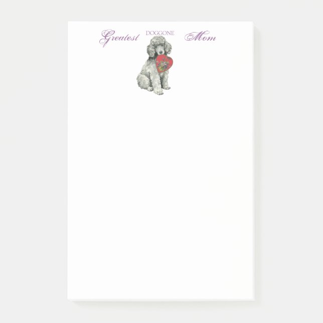 Poodle Heart Mama Post-it Klebezettel (Vorderseite)