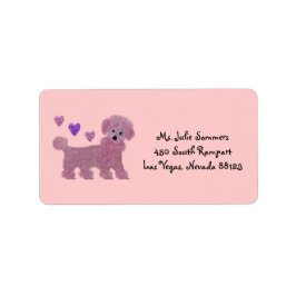Poodle Heart Rücksendeadressen-Aufklebers Adressaufkleber
