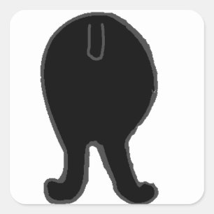 Poodle-Hintern Quadratischer Aufkleber