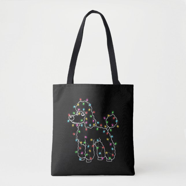 Poodle Hogs Tree Christmas Sweater Tasche (Vorderseite)