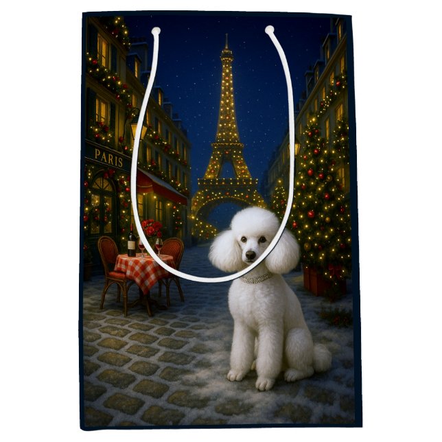 Poodle Holiday  Mittlere Geschenktüte (Vorderseite)
