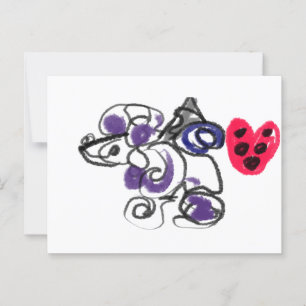 Poodle hot postkarte