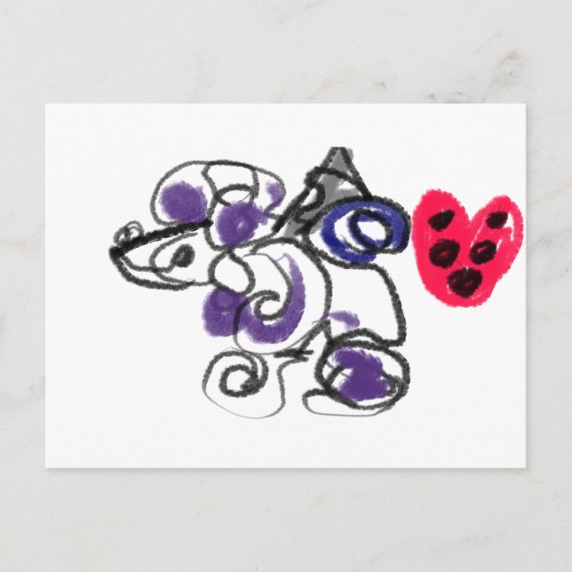 Poodle hot postkarte (Vorderseite)